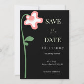 Carte de rappel de mariage à fleur unique sombre (Devant)