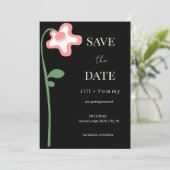 Carte de rappel de mariage à fleur unique sombre (Debout devant)
