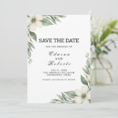Carte de rappel de mariage à la flore d'anémone bl (Debout devant)