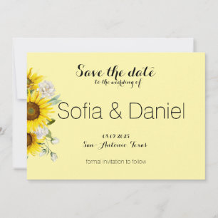 Carte de rappel de mariage à la rose tournesol