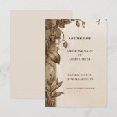 Carte de rappel de mariage à l'orchidée sépia (Devant / Derrière)