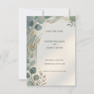 Carte de rappel de mariage à motif botanique flora