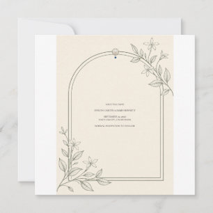 Carte de rappel de mariage à motif botanique moder