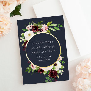 Carte de rappel de mariage à motif romantique de m