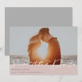 Carte de rappel de mariage à photo avec typographi (Devant / Derrière)