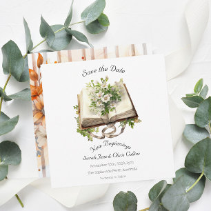 Carte de Rappel de Mariage à Plat Nouveaux Débuts