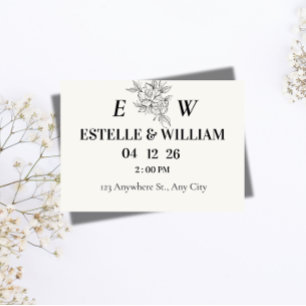 Carte de rappel de mariage Art Déco