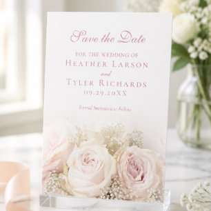 Carte de rappel de mariage aux roses