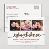 Carte de rappel de mariage avec photo de noeud à n (Devant / Derrière)