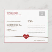 Carte de rappel de mariage avec photo de noeud à n (Dos)