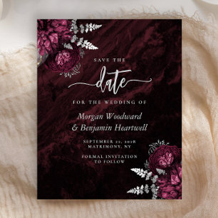 Carte de rappel de mariage Budget Bourgogne Fleurs