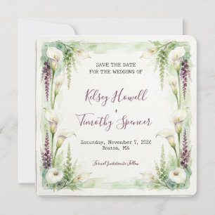 Carte de rappel de mariage Cascading Calla