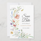 Carte de rappel de mariage champêtre colorée (Devant)