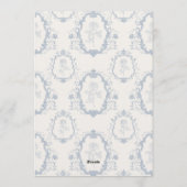 Carte de rappel de mariage Dusty Blue Rococo (Dos)