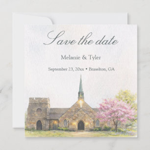 Carte de rappel de mariage en aquarelle de la chap