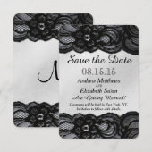 Carte de rappel de mariage en dentelle noire et sa (Devant / Derrière)