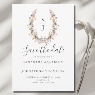 Carte de rappel de mariage Fleur sauvage violette