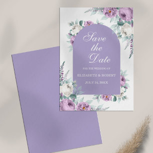 Carte de rappel de mariage floral lavande violet