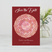 Carte de rappel de mariage Mehndi magnifique (Debout devant)