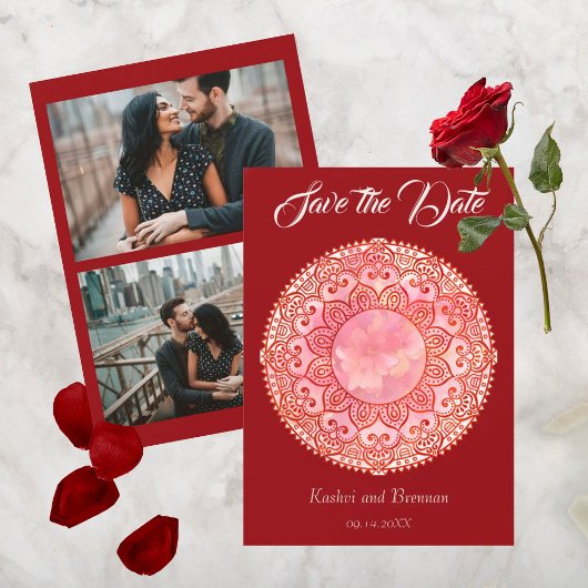 Carte de rappel de mariage Mehndi magnifique