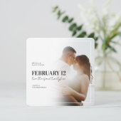 Carte de rappel de mariage moderne carrée avec pho (Debout devant)