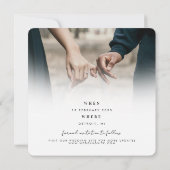 Carte de rappel de mariage moderne carrée avec pho (Dos)