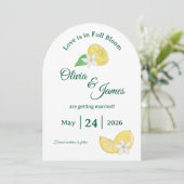 Carte de rappel de mariage moderne en forme d'arch (Debout devant)