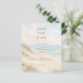 Carte de rappel de mariage moderne sur la plage cô (Debout devant)