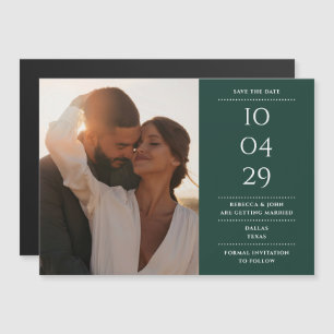 Carte de rappel de mariage moderne vert émeraude a