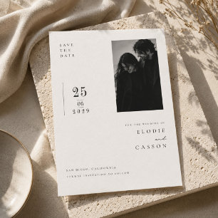Carte de rappel de mariage photo éditorial moderne