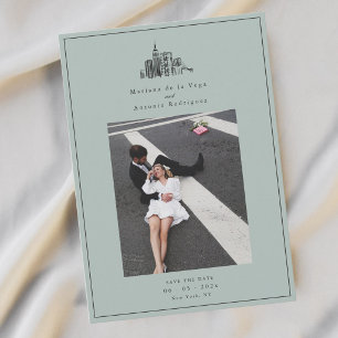 Carte de rappel de mariage photo moderne de New Yo