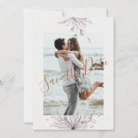 Carte de rappel de mariage photo pêche rose