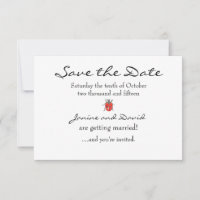 Carte de rappel de mariage Tiny Ladybird/Ladybug