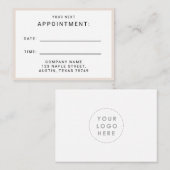 Carte de rappel de nomination (Devant / Derrière)