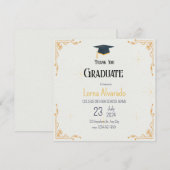Carte de rappel de remise de diplôme blanche (Devant / Derrière)