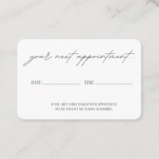 Carte de rappel de rendez-vous (Devant)