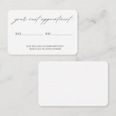 Carte de rappel de rendez-vous (Devant / Derrière)