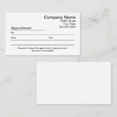 Carte de rappel de rendez-vous (Devant / Derrière)