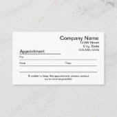 Carte de rappel de rendez-vous (Devant)