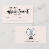 Carte de rappel de rendez-vous avec logo (Devant / Derrière)