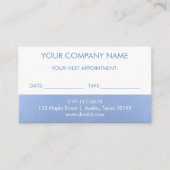 Carte de rappel de rendez-vous bleu métallisé (Devant)