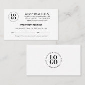 Carte de rappel de rendez-vous de logo personnalis (Devant / Derrière)
