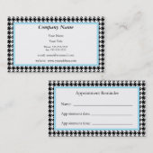 Carte de rappel de rendez-vous de pied-de-poule (Devant / Derrière)