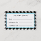 Carte de rappel de rendez-vous de pied-de-poule (Dos)