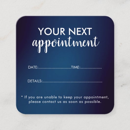 Carte de rappel de rendez-vous de salon moderne te (Devant)