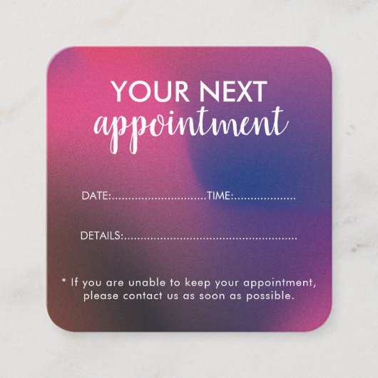Carte de rappel de rendez-vous de salon moderne te (Devant)