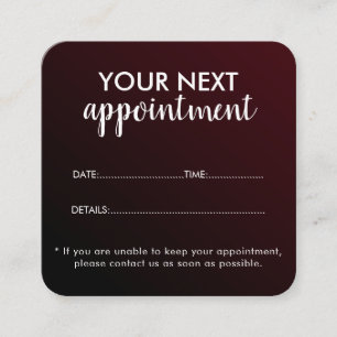 Carte de rappel de rendez-vous de salon moderne te
