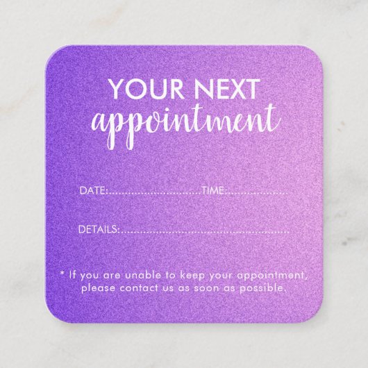 Carte de rappel de rendez-vous de salon moderne te (Devant)
