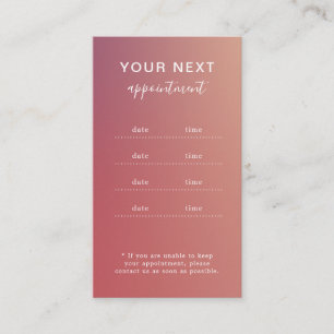 Carte de rappel de rendez-vous élégante pour salon