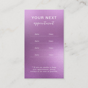 Carte de rappel de rendez-vous élégante pour salon
